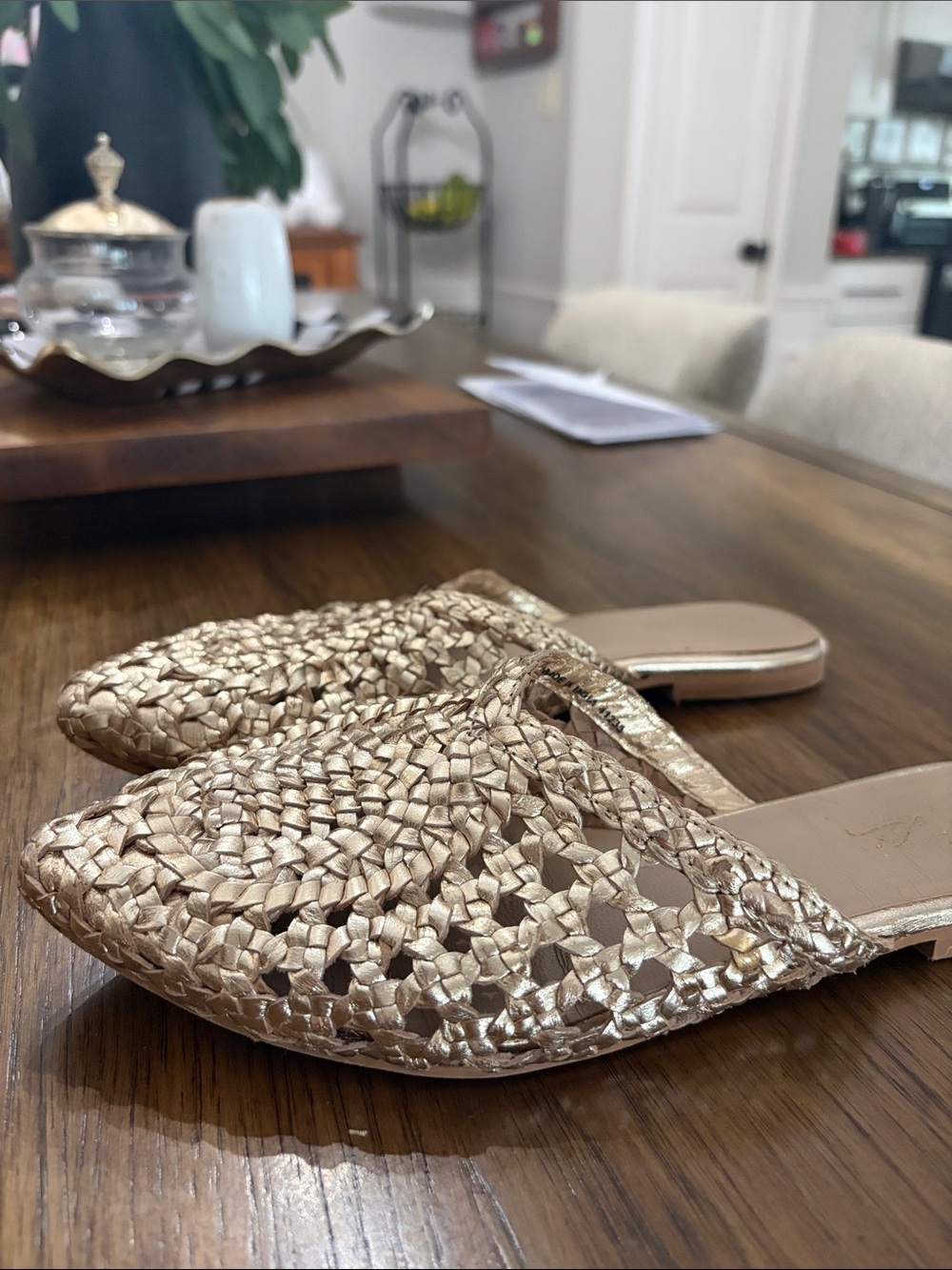 42 Gold Charmed Mules - Picture 7 of 9